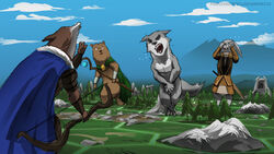  16:9 amber_(armello) angry anthro armello armor bear blue_sky bottomwear bow_(weapon) brown_body brown_fur canid canine canis cloak clothed clothing cloud covering covering_crotch covering_eyes covering_face covering_self crossed_legs dress embarrassed female forest fur grey_body grey_fur group hexagon hexagonal_grid hi_res holding_object holding_weapon lagomorph league_of_geeks leporid looking_through macro male mammal mountain multicolored_body multicolored_fur nude plant purpleground02 rabbit ranged_weapon river_(armello) ruins sana_(armello) shocked skirt sky skyscape staff thane_(armello) tree two_tone_body two_tone_fur umbrella weapon white_body white_fur widescreen wolf 