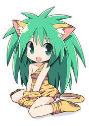  :d animal_ear_fluff animal_ears animal_hands animal_print bare_shoulders cham_cham commentary_request female gloves green_eyes green_hair highres osaragi_mitama paw_gloves paw_shoes print_gloves samurai_spirits single_strap smile solo tail tiger_ears tiger_girl tiger_print tiger_tail yellow_gloves 