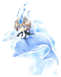  alfin basil blue_eyes brown_hair chibi dolphin katekyo_hitman_reborn 