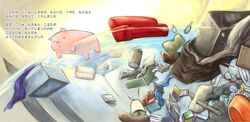  box cd children&#039;s_book couch floating harada_midori no_humans original photoshop_(medium) pig tears translated water 