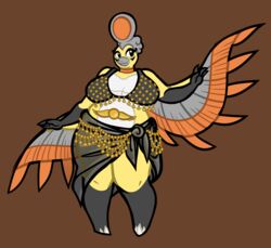  anthro anthrofied areola avian beak big_breasts bird black_clothing black_eyes bra breasts claws clothed clothing digital_media_(artwork) egyptian egyptian_headdress european_mythology eye_markings eyelashes eyeliner female generation_2_pokemon greek_mythology headgear headwear hi_res ho-oh jewelry legendary_pokemon makeup markings mythological_avian mythological_bird mythological_creature mythological_firebird mythology nintendo non-mammal_breasts overweight overweight_anthro overweight_female phoenix pokemon pokemon_(species) pokemorph quadlinda sarong shiny_pokemon slightly_chubby solo spread_wings thick_thighs toe_claws underwear wings yellow_body 