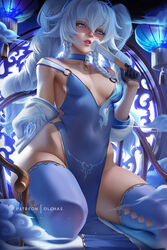  artist_name black_gloves blue_eyes blue_hair braid breasts china_dress chinese_clothes collar collarbone dress female folded_fan folding_fan girls&#039;_frontline gloves half_gloves hand_fan heart heart-shaped_pupils kneeling lantern light_blue_hair long_hair medium_breasts no_panties off_shoulder olchas pa-15_(alluring_larkspur)_(girls&#039;_frontline) pa-15_(girls&#039;_frontline) parted_lips patreon_logo patreon_username pelvic_curtain shaded_face sidelocks skindentation solo symbol-shaped_pupils thighhighs twintails very_long_hair 