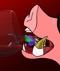  alcohol anthro beverage blood bodily_fluids container cup digital_media_(artwork) domestic_pig dream_smp drinking drinking_glass duo extreme_size_difference fangs forced glass glass_container glass_cup gold_(metal) hi_res human intimidation karl_jacobs macro_pred male male/male mammal masquerade micro_prey mouth_shot open_mouth oral_vore partially_inside randompasserbyer sir_billiam_iii size_difference suid suina sus_(pig) tales_from_the_smp teeth tongue tusks unwilling_prey vore wine wine_glass 