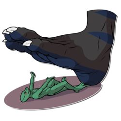  1:1 4_toes absurd_res alpha_channel ambiguous_gender anthro barefoot bartucthebloody blue_soles blush chameleon disembodied_foot dragon duo extreme_size_difference feet foot_focus hi_res humanoid_feet hybrid lizard mythological_creature mythological_scalie mythology nightraver nonbinary_(lore) nude pinned_by_foot pinned_tail plantigrade reptile scalie shimmering_spectrum simple_background size_difference solo_focus sovrim_terraquian tail telegram_sticker toes underfoot 