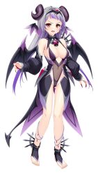  ass_visible_through_thighs barefoot black_horns black_leotard black_sleeves black_wings breasts cleavage corruption covered_navel dark_exs-tia_abyssus dark_persona demon_girl demon_horns demon_tail demon_wings detached_sleeves earrings female fingernails floating_hair full_body game_cg gradient_hair grey_hair hair_intakes hairband halloween_costume head_wings highleg highleg_leotard horns jewelry kamitsurugi_ouka kouyoku_senki_exs-tia_concert kunijima_chiaki large_breasts large_variant_set leotard long_hair long_sleeves looking_at_viewer multicolored_hair nail_polish non-web_source official_art open_mouth purple_hair red_eyes red_nails sharp_fingernails sideboob solo standing tachi-e tail toeless_legwear transparent_background two-tone_hair variant_set very_long_hair wings 
