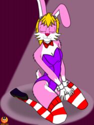  2024 anthro bowtie digital_art female furry ibispaintx legwear leotard light original_character pinup_pose playboy_bunny rabbit shoes solo xoring 