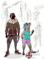  2018 absurd_res acid_rain akella american_opossum anthro armor black_hair blue_eyes blue_hair bottomwear breasts brown_body brown_fur clothed clothing coat duo english_text female female_on_human fur gun hair headgear heart_eyes heart_symbol helmet hi_res human human_on_anthro interspecies larger_male long_hair male male/female male_on_anthro mammal marsupial model_sheet null pupils ranged_weapon romantic romantic_couple shorts size_difference smaller_female star_dismond symbol-shaped_pupils text topwear unusual_pupils weapon 