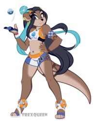  2019 alpha_channel alternate_species clothing cosplay dive_ball female footwear furrification gym_leader hi_res mammal mustelid nessa_(pokemon) nintendo otter pokeball pokemon sandals solo trexqueen 