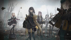  404_(girls&#039;_frontline) 6+girls :d absurdres architect_(girls&#039;_frontline) bare_tree black_bag black_dress black_gloves black_hair black_jacket black_shorts black_skirt breasts brown_hair brown_thighhighs bug butterfly cleavage colt_9mm_smg dress full_body gager_(girls&#039;_frontline) girls&#039;_frontline gloves green_eyes grey_sky gun h&amp;k_ump heterochromia highres holding holding_gun holding_weapon horns jacket light_brown_hair long_hair looking_at_viewer m4_sopmod_ii_(girls&#039;_frontline) m4_sopmod_ii_(mod3)_(girls&#039;_frontline) mask mask_around_neck medium_breasts multicolored_hair multiple_girls noveske_space_invader off_shoulder official_art open_clothes open_jacket open_mouth outdoors over_shoulder pleated_skirt pouch red_eyes red_hair respirator ro635_(girls&#039;_frontline) ro635_(mod3)_(girls&#039;_frontline) sangvis_ferri shorts side_ponytail skirt sky smile standing streaked_hair submachine_gun teeth thigh_pouch thighhighs tree ump45_(girls&#039;_frontline) ump45_(mod3)_(girls&#039;_frontline) ump9_(girls&#039;_frontline) ump9_(mod3)_(girls&#039;_frontline) upper_teeth_only very_long_hair weapon weapon_over_shoulder white_hair yellow_eyes yellow_jacket 