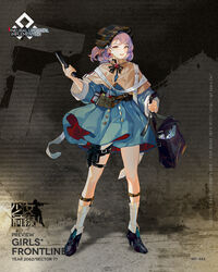  bad_link bag beret black_footwear blue_jacket book brown_hat character_name copyright_name earrings female floor full_body girls&#039;_frontline gun hair_ribbon handgun hat highres holding holding_bag holding_gun holding_weapon holster jacket jewelry legs looking_at_viewer medium_hair mole mole_under_eye mp-443_(girls&#039;_frontline) mp-443_(mod3)_(girls&#039;_frontline) mp-443_grach official_art open_mouth promotional_art purple_hair reeh_(yukuri130) ribbon shoes smile socks solo standing weapon white_socks yellow_eyes 