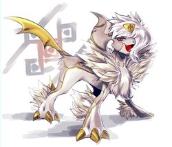  3_toes absol absurd_res alternate_species ambiguous_gender black_markings claws cracked_horn eyebrow_through_hair eyebrows facial_markings fangs feet feral fluffy forehead_markings generation_3_pokemon grey_face grey_horn hair hair_over_eye head_markings hi_res horn hybrid jayyceon lanz_(xenoblade) long_hair machina_(xenoblade) male_(lore) markings nintendo one_eye_obstructed open_mouth pokemon pokemon_(species) red_eyes red_markings red_tongue shadow simple_background solo symbol tail teeth toes tongue translucent translucent_hair white_background white_body white_hair xenoblade_chronicles_3 yellow_claws yellow_tail 