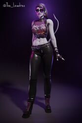  1girls 3d absurd_res aviator_sunglasses big_breasts blender breasts clothed clothing dark_bomber female female_only fortnite glasses glowing glowing_eyes grey_body grey_skin jeans leggings lewdrex nightsurf_bomber nude pants pose posing purple-tinted_eyewear pussy shirt simple_background sunglasses tagme tail tinted_eyewear watermark 