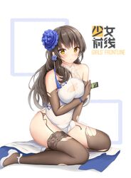  anklet artist_name ass bare_shoulders black_hair black_thighhighs breasts china_dress chinese_clothes cleavage closed_mouth copyright_name dress earrings elbow_gloves female flower frown full_body garter_straps girls&#039;_frontline gloves hair_flower hair_ornament haruka_poi high_heels highres jewelry lace_trim long_hair looking_at_viewer medium_breasts official_alternate_costume seiza simple_background sitting solo strapless strapless_dress tassel thighhighs thighs torn_clothes torn_dress torn_gloves torn_thighhighs type_95_(girls&#039;_frontline) type_95_(narcissus)_(girls&#039;_frontline) white_background white_dress white_footwear wristband yellow_eyes 