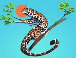  ambiguous_gender branch digital_drawing_(artwork) digital_media_(artwork) entitycore felid feral gecko hybrid jaguar lizard mammal on_branch pantherine reptile scalie 