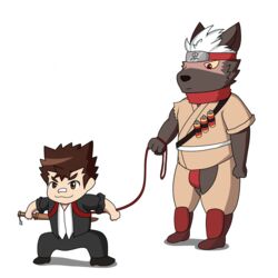  1:1 anthro asian_clothing bandaid_protagonist_(tas) canid canine canis clothing domestic_dog dragokaizer666 duo east_asian_clothing hi_res human lifewonders male male/male mammal meme protagonist_(tas) scarf tadatomo_(tas) tokyo_afterschool_summoners 