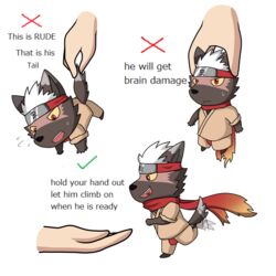  1:1 anthro asian_clothing canid canine canis chibi clothing domestic_dog dragokaizer666 east_asian_clothing english_text hi_res lifewonders male mammal meme scarf tadatomo_(tas) text this_is_rude tokyo_afterschool_summoners 