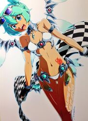  aqua_eyes aqua_hair bikini black_gloves body_writing breasts cleavage commentary_request dark-skinned_female dark_skin double_bun eyewear_on_head female fingerless_gloves full_body gloves goodsmile_racing hair_bun hatsune_miku headset heart_hair_bun looking_at_viewer mechanical_wings nail_polish navel open_mouth placard race_queen racing_miku racing_miku_(2013) racing_miku_(2013_sepang_ver.) sharp_sign sign smile solo stomach sun_tattoo sunglasses swimsuit tan tanlines transparent transparent_wings vocaloid white_bikini wings yu_kiz_loom 