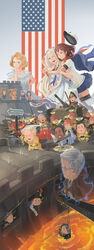  absurdres american_flag annotation_request apron arizona_(pacific) astra_militarum battle bayonet ben_carson bernie_sanders black_hair blonde_hair blue_eyes blue_skirt breasts captain_america captain_america_(cosplay) chibi chris_christie commentary_request commissar cosplay crane_(machine) debbie_wasserman_schultz donald_trump dreadnought_(warhammer_40k) dress ea_(fate/stay_night) emperor_of_mankind emperor_of_mankind_(cosplay) fate/stay_night fate_(series) florida_(pacific) gilgamesh_(fate) gilgamesh_(fate)_(cosplay) green_eyes gun hairband hammer hat head_rest helmet highres hillary_clinton hug hug_from_behind jeb_bush john_kasich laurel_crown looking_at_viewer magic_circle marco_rubio marvel medium_breasts military military_vehicle milo_yiannopoulos missouri_(pacific) motor_vehicle multiple_boys multiple_girls musket no_gloves one_eye_closed open_mouth orange_hat pacific_(kancolle) partially_annotated photoshop_(medium) politician politics real_life real_life_insert rifle sideboob sima_naoteng skirt star_wars sword tank ted_cruz terminator_(series) the_terminator thighhighs tulsi_gabbard unworn_hat unworn_headwear war_hammer warhammer_40k weapon white_dress white_hair white_legwear witch_hat 