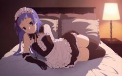  bed kannagi_crazy_shrine_maidens maid nagi thigh-highs 