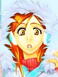  bleach bluedemon13 inoue_orihime open_mouth orange_eyes 