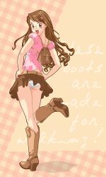  boots brown_eyes brown_hair megane moe pantsu tagme upskirt 