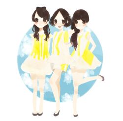  black brown commercial dress eyes hair heels high_heels kashiyuka kirin nocchi nocchi_(perfume) perfume shoes white yellow 