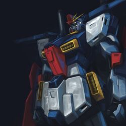  clenched_hand commentary_request gundam gundam_zz highres konta mecha no_humans photoshop_(medium) robot shield simple_background solo zz_gundam 