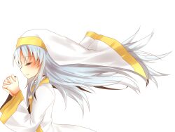  bad_id bad_pixiv_id closed_eyes female grey_hair habit index_(toaru_majutsu_no_index) long_hair nun praying solo toaru_majutsu_no_index yarawi 