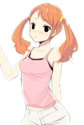  anjou_naruko ano_hi_mita_hana_no_namae_wo_bokutachi_wa_mada_shiranai. bare_shoulders black_eyes camisole female kurasawa_moko orange_hair photoshop_(medium) solo twintails 