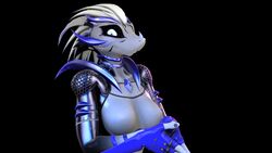  16:9 2020 3d_(artwork) alien alilkira android anthro biyemorph black_background black_body black_scales blue_body blue_eyes blue_scales breasts digital_media_(artwork) fan_character female grey_body grey_scales hair hi_res horn looking_at_viewer machine multicolored_body multicolored_scales robot scales scalie simple_background solo warfare_alilkira warfare_machine warfaremachine white_hair widescreen 