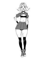  anthro bottomwear canid canine canis clothed clothing disney domestic_dog fan_character female flat_chested goof_troop greyscale hi_res jijis-waifus mammal miniskirt monochrome ms._pennypacker skimpy skirt solo 