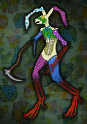  70s a_christmas_carol absurd_res analog_horror anthro blade_arm bon bon_(twf) bone boozoo&#039;s_ghosts bow_(feature) bow_ribbon bow_tie buckteeth button_(fastener) button_eyes christmas claws colorful_theme creepy creepy_face death_(personification) detailed_background digitigrade doll fur ghost green_body green_fur grim_reaper hi_res holidays hollow_body horror_(theme) lagomorph leporid long_ears male mammal melee_weapon mewp mewp2002 monster mortality mortality_(the_walten_files) neck_bow necktie patch_(fabric) patchwork_creature patchwork_monster patterned_fur plushie plushie-like polearm rabbit red_hands red_legs ribs scary scary_face screw scythe shaded skeletal skeletal_hand skeleton skull skull_head solo spirit stitch_(sewing) tan_body tan_fur teeth the_walten_files torn_body unusual_anatomy vignette walten_files weapon yellow_eyes 