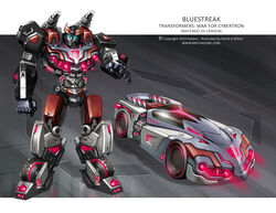  artist_name autobot blue_eyes bluestreak_(transformers) car character_name clenched_hand concept_art copyright_name english_commentary glowing glowing_eyes mecha mecha-zone motor_vehicle no_humans official_art open_hand photoshop_(medium) robot science_fiction shoulder_cannon standing transformers transformers:_war_for_cybertron v-fin vehicle_focus 