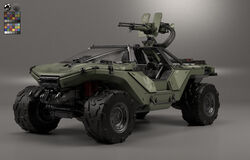  3d alex_e commentary english_commentary grey_background ground_vehicle gun halo_(series) halo_infinite highres machine_gun military military_vehicle no_humans palette_(object) science_fiction simple_background warthog_(halo) weapon 