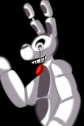  2014 animatronic black_background bonnie_(fnaf) five_nights_at_freddy&#039;s lagomorph leporid looking_at_viewer machine male mammal rabbit renee-moonveil robot scottgames simple_background solo 