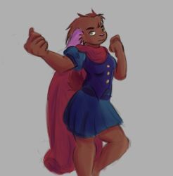  anthro cape clothing domestic_rabbit female fighting_pose jestal_orccio_(dynamitegrizzly) lagomorph leporid lop_rabbit mammal oryctolagus pose rabbit rubyyoulazycat solo 