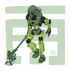  1:1 2020 ambiguous_gender armor axe bionicle biped digital_drawing_(artwork) digital_media_(artwork) fingers gear greataxe green_body hi_res holding_object holding_weapon humanoid lego lewa machine mask mattadon melee_weapon mouthless not_furry pattern_background polearm robot robot_humanoid signature simple_background solo standing symbol text toa weapon yellow_eyes 