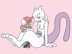  blush candy dessert duo elaine_(pokemon) female food generation_1_pokemon hi_res human legendary_pokemon male mammal mewtwo nintendo pocky_game pokemon pokemon:_let&#039;s_go pokemon_(species) she_tikin surprise tongue tongue_out 