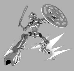  2020 absurd_res action_pose ambiguous_gender armor bionicle biped center_grip_shield digital_drawing_(artwork) digital_media_(artwork) elemental_creature elemental_humanoid grey_background hi_res holding_object holding_weapon humanoid ice ice_creature jeetdoh kopaka lego lego_brick machine mask melee_weapon mineral_fauna monochrome mouthless not_furry polearm pose robot robot_humanoid round_shield shield signature simple_background solo standing sword toa weapon 