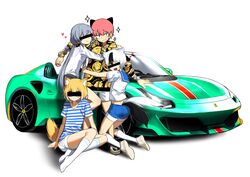  4boys absurdres amo_(streamer) animal_ear_fluff animal_ears ass black_hair blonde_hair braid car censored dog_boy dog_ears dog_tail ferrari ferrari_488 ferrari_488_pista full_body grey_hair grin heart highres hug identity_censor indie_virtual_youtuber jeongchebulmyeongingan jewelry kim_tosyeo kneeling korean_commentary korean_text long_hair male_focus male_harem motor_vehicle multicolored_hair multiple_boys multiple_tails necklace open_mouth otoko_no_ko park_jinim_(parkgee) pink_hair real_life ring simple_background single_braid smile socks sparkle sports_car tail tongkkangi tongkkangi_(streamer) twintails two-tone_hair two_tails virtual_youtuber watch white_background white_hair wristwatch yaoi 