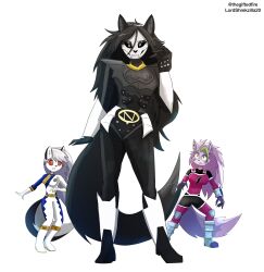  2026 absurd_res anthro artist_name big_breasts black_bodysuit black_clothing black_eyeshadow black_hair black_sclera black_skinsuit blue_bodysuit blue_clothing blue_skinsuit bodysuit bone breasts canid canid_demon canine canis clothing cosplay crossover crossover_cosplay demon denji_sentai_megaranger eyeshadow female five_nights_at_freddy's five_nights_at_freddy's:_security_breach fur green_highlights grey_hair group hair hellaverse hellhound helluva_boss hi_res highlights_(coloring) hyakujuu_sentai_gaoranger juken_sentai_gekiranger lipstick long_hair looking_at_viewer loona_(helluva_boss) makeup malo mammal multicolored_bodysuit multicolored_clothing multicolored_skinsuit mythological_canine mythological_creature mythology pink_hair power_rangers power_rangers_in_space power_rangers_jungle_fury power_rangers_wild_force purple_body purple_bodysuit purple_clothing purple_fur purple_lipstick purple_skinsuit red_sclera roxanne_wolf scottgames scp-1471-a scp_foundation simple_background skinsuit skull skull_head steel_wool_studios super_sentai tail text thegiftedfire tight_clothing trio twitter_handle two_tone_bodysuit two_tone_clothing two_tone_skinsuit white_background white_body white_bodysuit white_clothing white_eyes white_fur white_skinsuit wolf yellow_eyes 