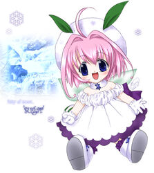  artist_request chicchana_yukitsukai_sugar female happy signature smile snowflakes solo sugar_(chicchana_yukitsukai_sugar) 