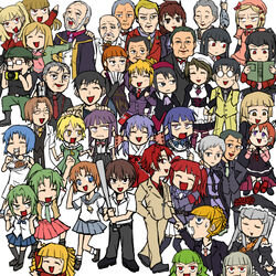  6+boys 6+girls akasaka_mamoru angry asmodeus_(umineko) baseball_bat beatrice_(umineko) beelzebub_(umineko) belphegor_(umineko) beret black_hair blonde_hair blue_eyes blue_hair book bow brown_eyes brown_hair camera chie_rumiko choker closed_eyes commentary_request couple crossover curry dress drill_hair eva_beatrice everyone fish food formal frederica_bernkastel frills furude_rika glasses gloves gouda_toshirou green_eyes green_hair grey_hair hair_bobbles hair_ornament hand_fan hanyuu happy hat higurashi_no_naku_koro_ni horns houjou_satoko in-franchise_crossover irie_kyousuke japanese_clothes kanon_(umineko) lambdadelta leviathan_(umineko) long_hair lucifer_(umineko) maebara_keiichi maid mammon_(umineko) multiple_boys multiple_girls ooishi_kuraudo pantyhose pink_headwear ponytail purple_eyes purple_hair red_eyes red_hair rifyu ronoue_genji ryuuguu_rena sash satan_(umineko) school_uniform shannon_(umineko) short_hair siblings sisters skirt smile sonozaki_mion sonozaki_shion stakes_of_purgatory straight suit sweat takano_miyo tears thighhighs tomitake_jirou twins twintails umineko_no_naku_koro_ni ushiromiya_ange ushiromiya_battler ushiromiya_george ushiromiya_hideyoshi ushiromiya_jessica ushiromiya_kinzou ushiromiya_krauss ushiromiya_kyrie ushiromiya_maria ushiromiya_natsuhi ushiromiya_rosa ushiromiya_rudolf virgilia_(umineko) zettai_ryouiki 