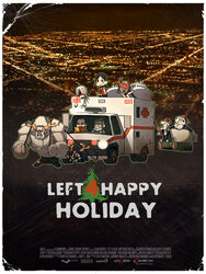  2girls 6+boys ahoge ambulance bad_id bad_pixiv_id beard bill_(left_4_dead) boomer_(left_4_dead) chibi christmas city cross facial_hair francis_(left_4_dead) ground_vehicle hat highres hunter_(left_4_dead) kusaka_kokage left_4_dead louis_(left_4_dead) motor_vehicle movie_poster multiple_boys multiple_girls night parody photoshop_(medium) poster_(medium) poster_parody red_cross reindeer santa_hat sled smoker_(left_4_dead) tank_(left_4_dead) witch_(left_4_dead) zoey_(left_4_dead) zombie 