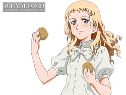  artist_request blonde_hair blue_eyes cream_puff female food kita_e kitano_suomi pastry solo 