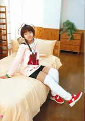  absurdres cosplay cosplay_photo female highres loose_socks momoi_haruko nakahara_komugi nurse_witch_komugi-chan photo_(medium) photoshop_(medium) socks solo thighhighs voice_actor 