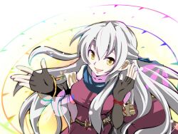  bracelet breasts female fire_emblem fire_emblem:_akatsuki_no_megami jewelry micaiah scarf silver_hair yellow_eyes 