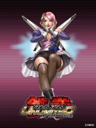  alisa_boskonovich android asymmetrical_clothes bike_shorts breasts female gloves junny medium_breasts multicolored_hair namco pink_hair short_hair solo tekken tekken_tag_tournament_2 thighhighs two-tone_hair white_gloves wings 