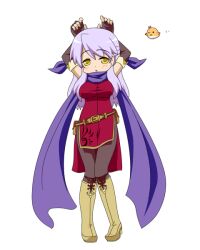  belt bird blush boots breasts detached_sleeves female fire_emblem fire_emblem:_akatsuki_no_megami micaiah pantyhose purple_eyes scarf yellow_eyes 