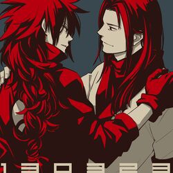  2boys commentary_request eye_contact gloves long_hair looking_at_another male_focus monochrome multiple_boys naruto naruto_(series) naruto_shippuuden red_hair senju_hashirama to_siva uchiha_madara 